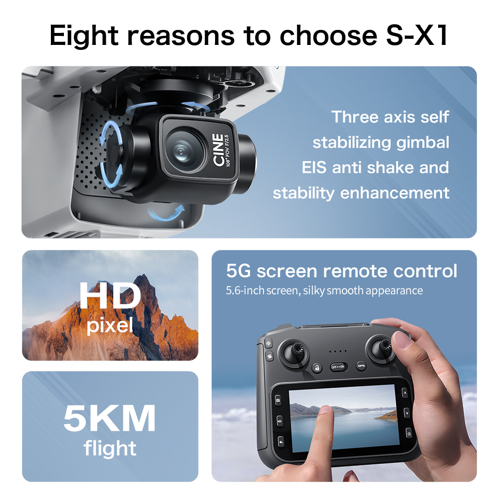 S-X1 MAX GPS Drone with 3-Axis - Drone Surveying ulasan dan harga